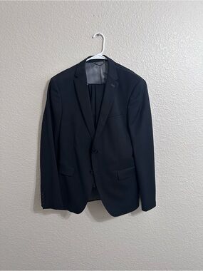 Zarw Men's Black Two-Button Blazer and Suit Pants